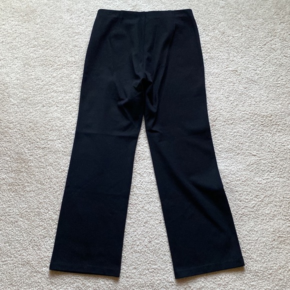 Eileen Fisher Petite Black Stretch-Ponte Straight Leg Pull On Pants PS - Picture 4 of 11